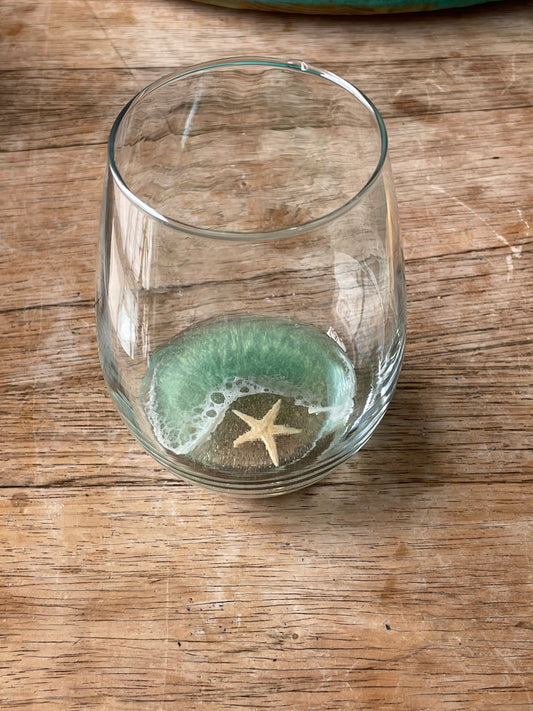 Ocean Scene Wine Glass